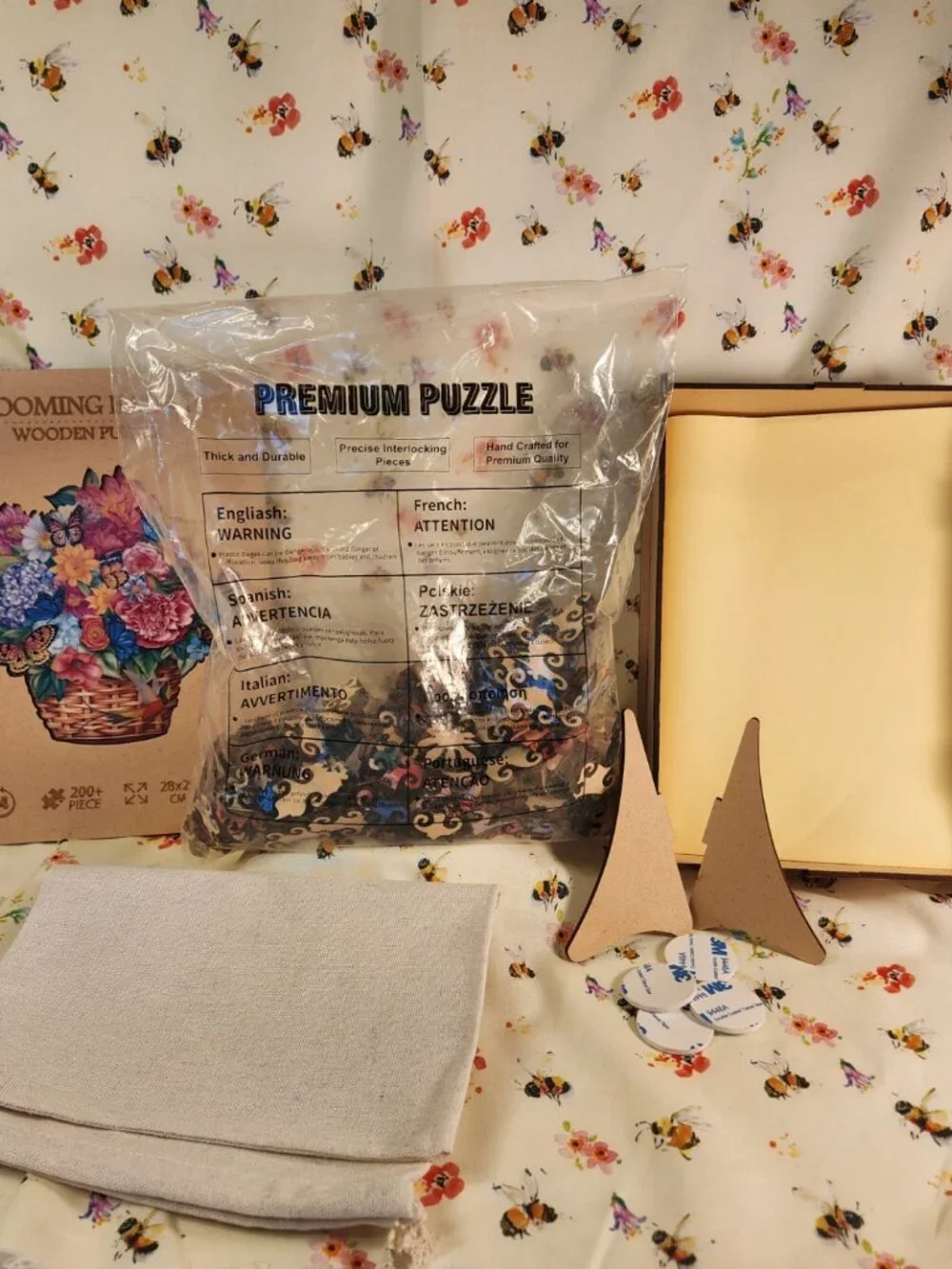 NWOT Unique Blooming Basket Wooden Puzzle 200+ Laser Cut Wooden Pieces